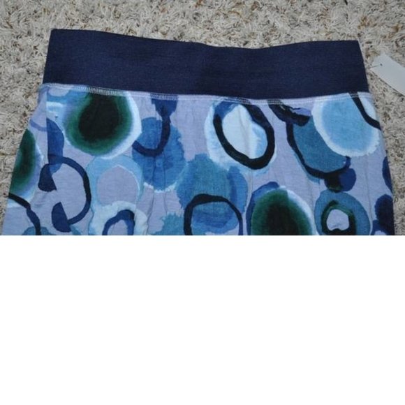 Womens Skirt Blue Circle Large Elastic Waist Bubble Hem Lined Simply Vera Wang - Picture 3 of 5